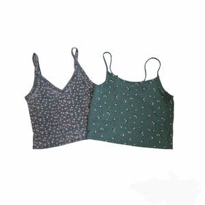 American Eagle Women's Floral Crop Tank Tops S/M